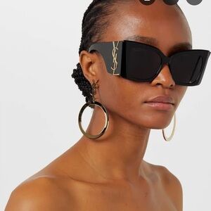Yves Saint Laurent Black and Gold Sunglasses